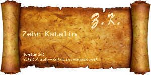 Zehr Katalin névjegykártya