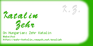 katalin zehr business card